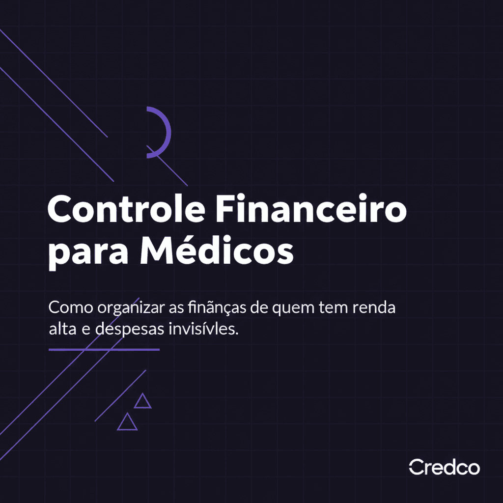 Ilustração editorial de controle financeiro para médicos com elementos de planilha e gráficos em azul-violeta escuro