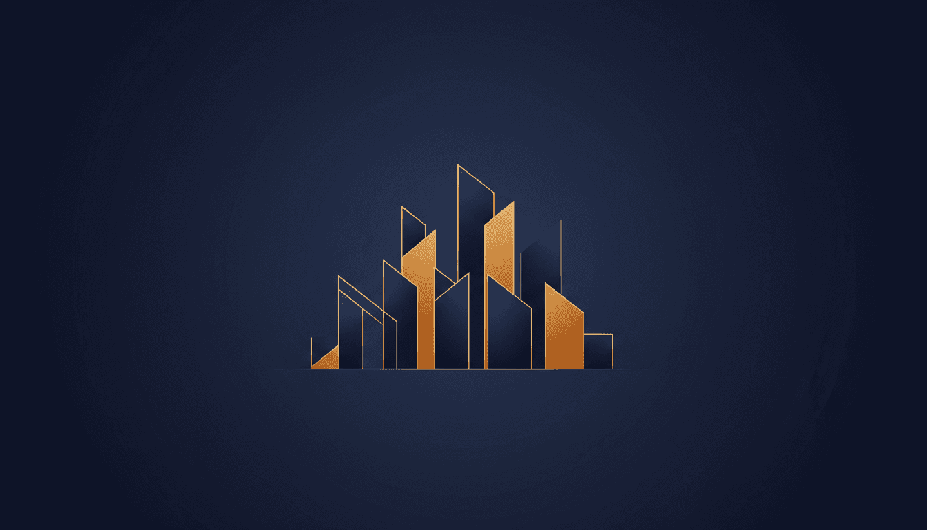 Profissional analisando gráficos de rentabilidade imobiliária com maquete de imóveis e calculadora