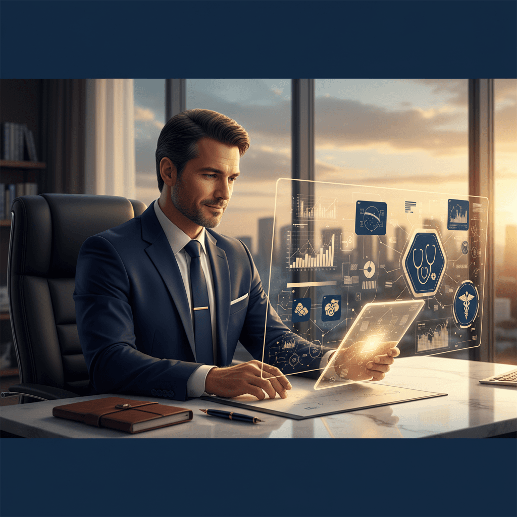 Médico em clínica revisando impacto da reforma tributária 2026 em documentos fiscais da PJ